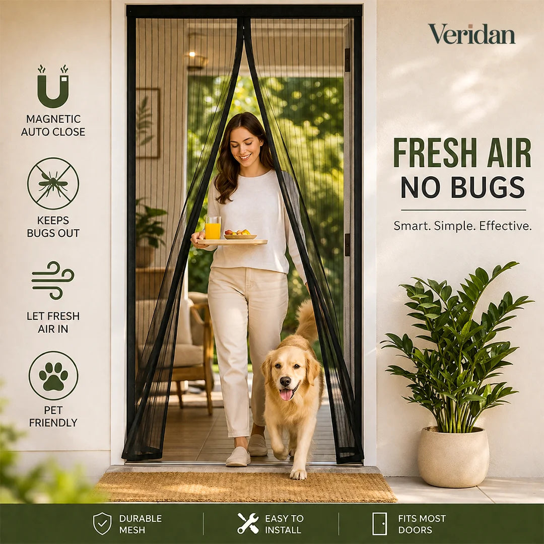 Mosquito Magic Mesh Door Curtain – Hands-Free Magnetic Screen