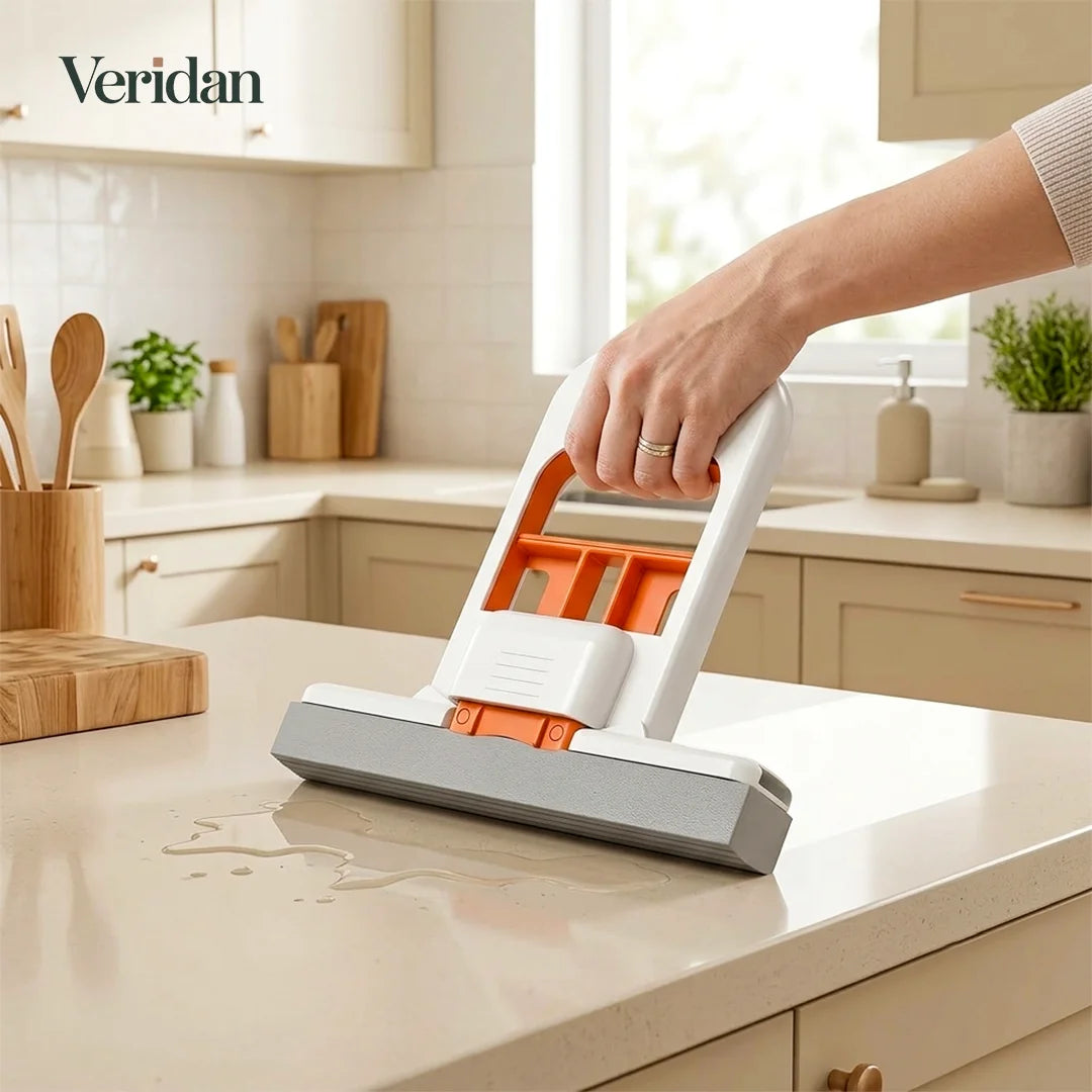 Mini Foldable Desktop Mop – Self-Squeeze Sponge Cleaner