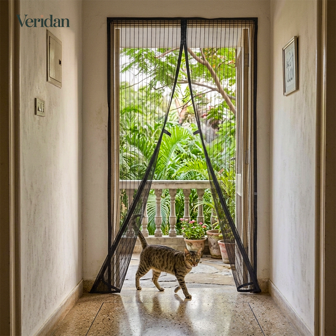 Mosquito Magic Mesh Door Curtain – Hands-Free Magnetic Screen