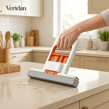 Mini Foldable Desktop Mop – Self-Squeeze Sponge Cleaner