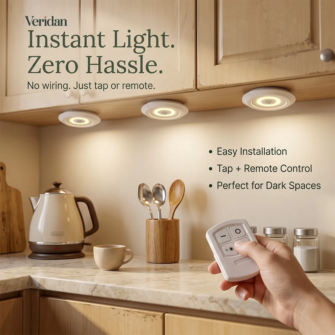 Wireless Remote Control LED Tap Lights (Pack of 3)